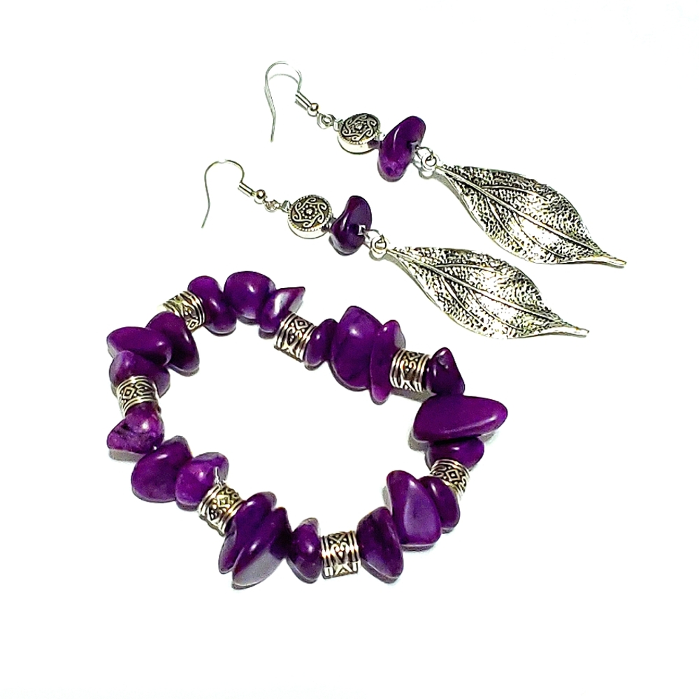 ❤ Handcrafted Beautiful Earrings and bracelet set - Picture 1 of 1